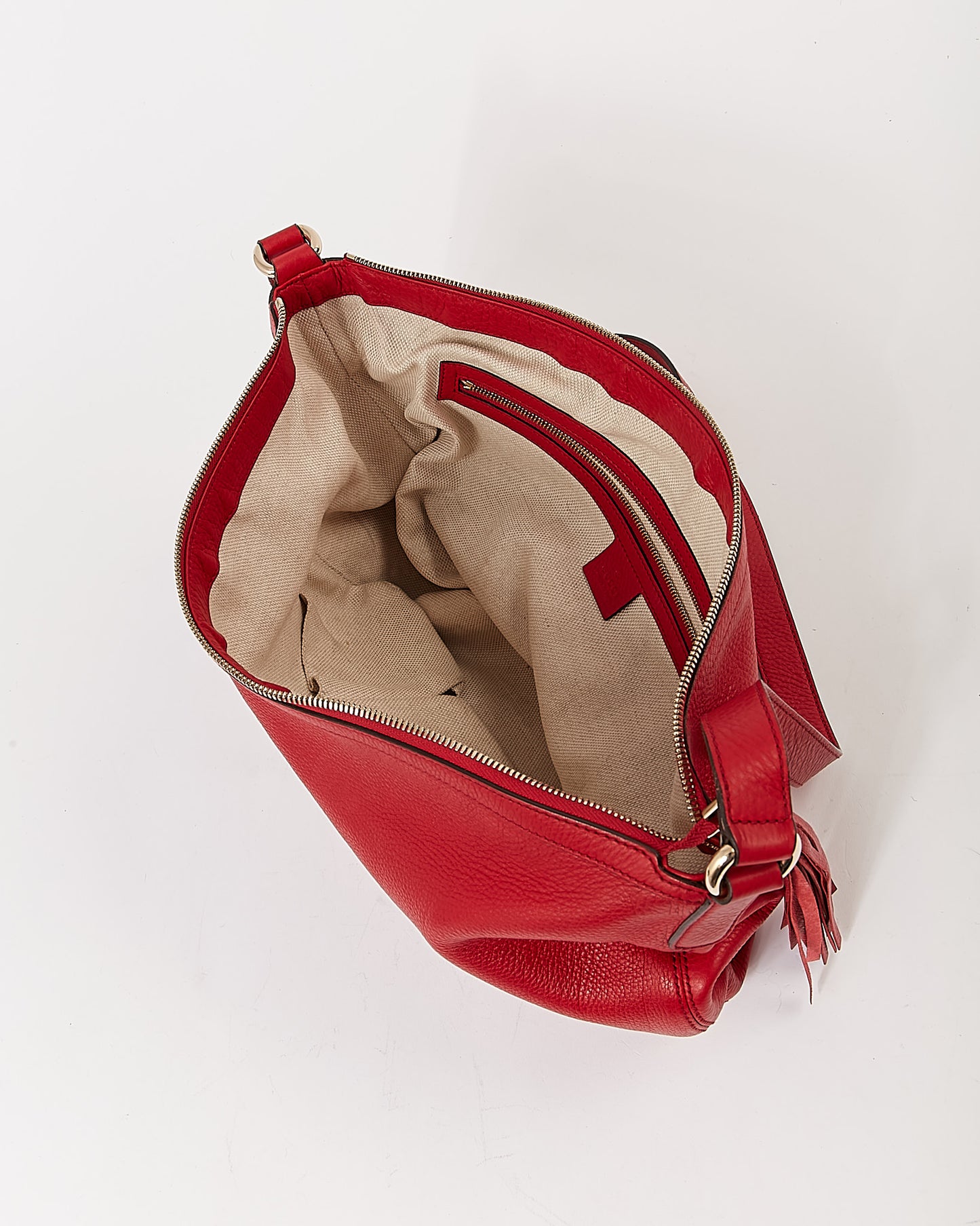 Sac à bandoulière Soho en cuir grainé rouge Gucci