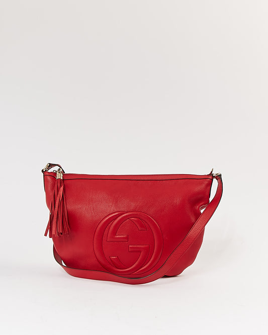 Sac à bandoulière Soho en cuir grainé rouge Gucci