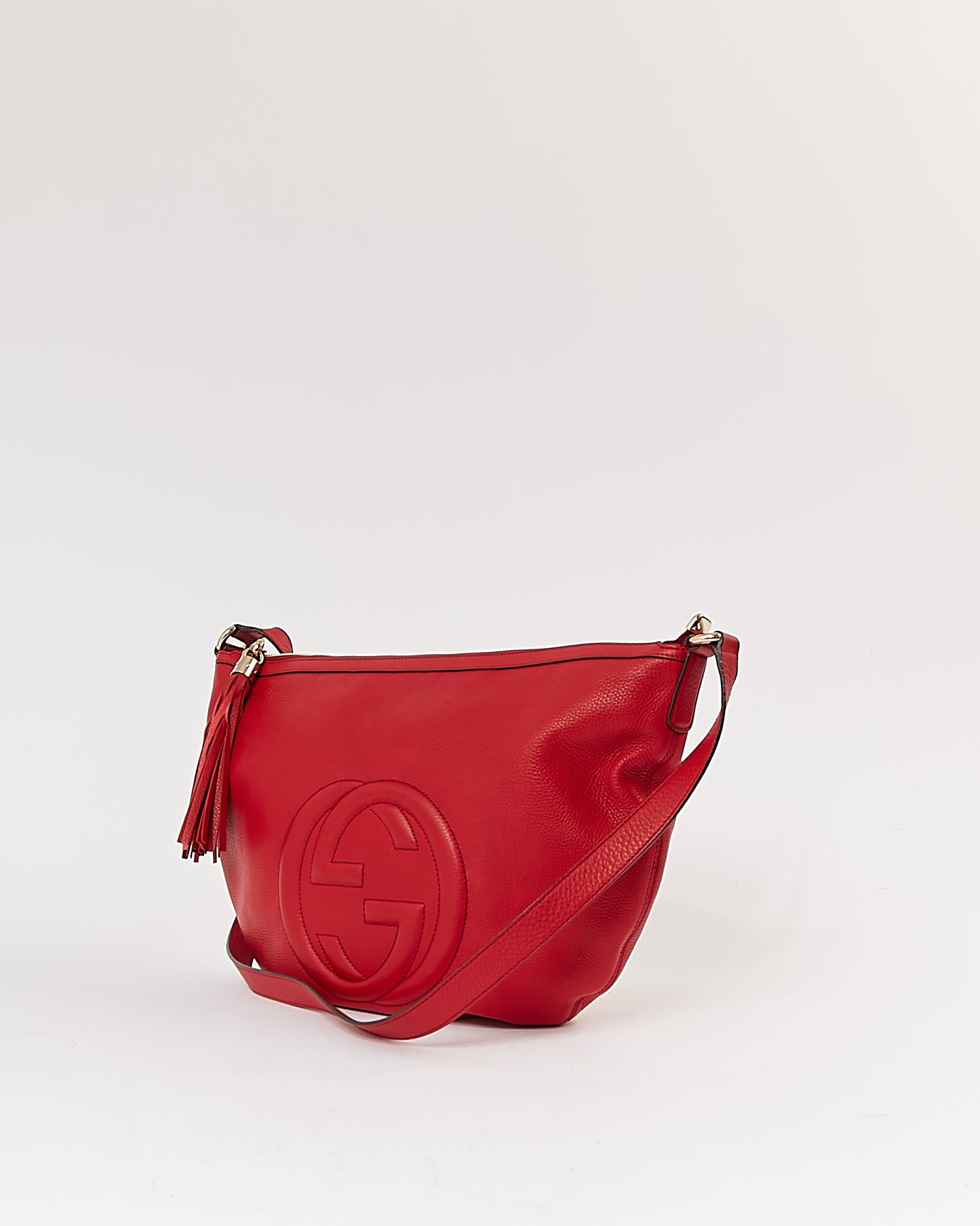 Sac à bandoulière Soho en cuir grainé rouge Gucci