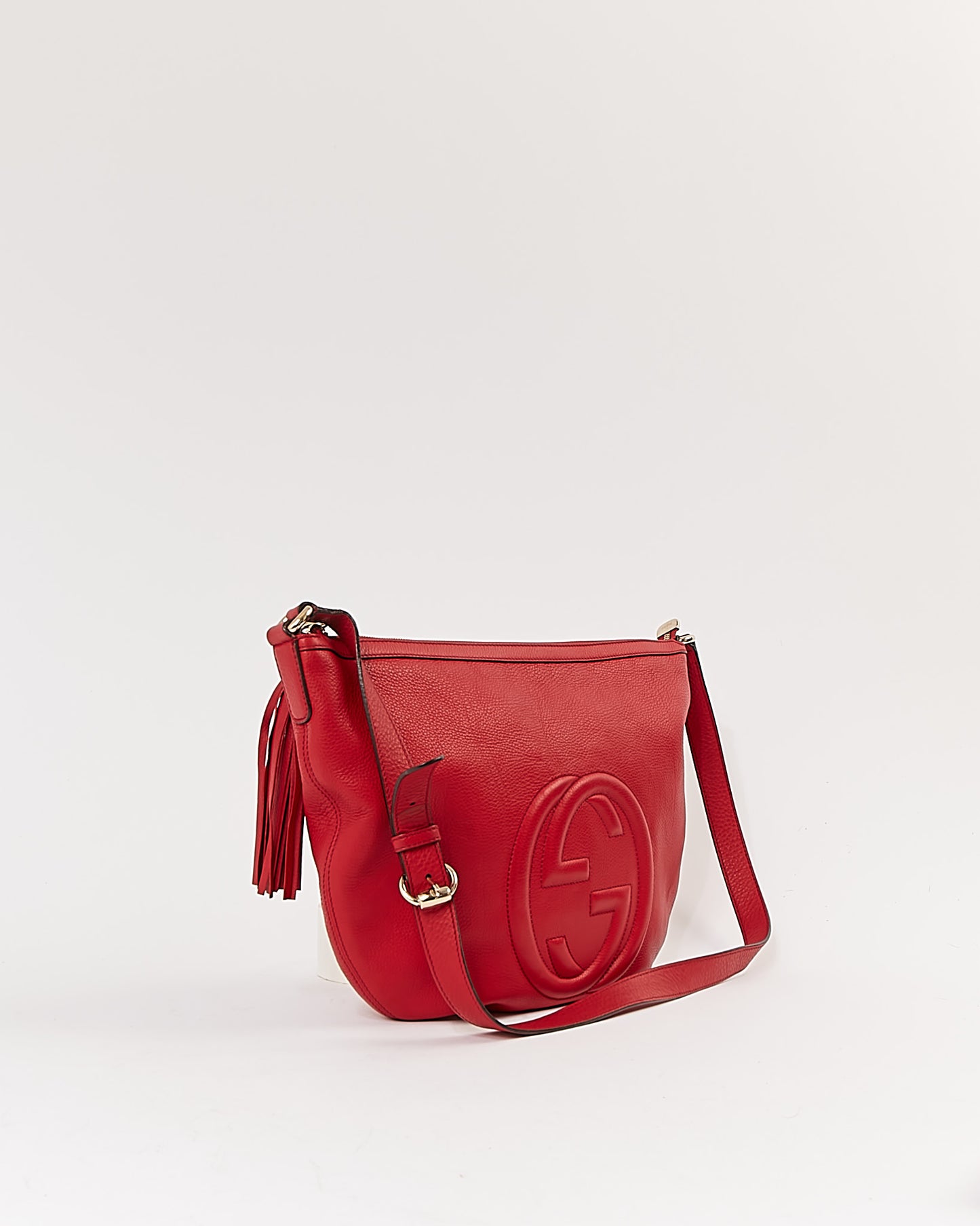 Sac à bandoulière Soho en cuir grainé rouge Gucci