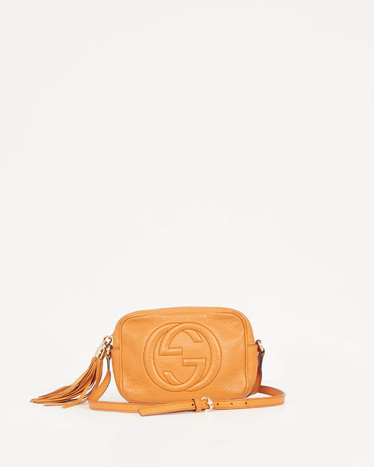 Gucci Burnt Orange Pebbled Leather Soho Disco Bag