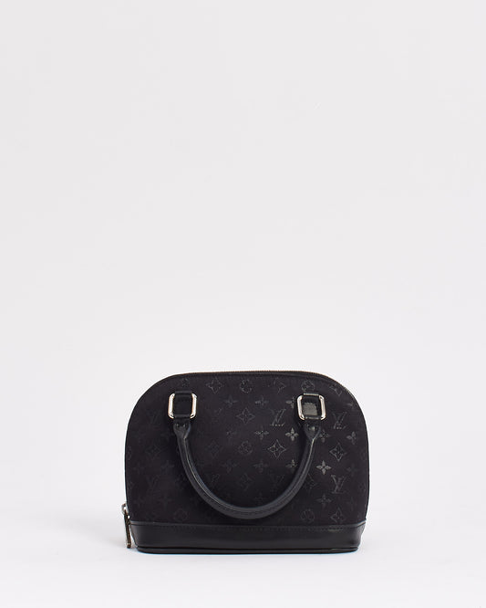 Louis Vuitton Black Monogram Satin Alma BB