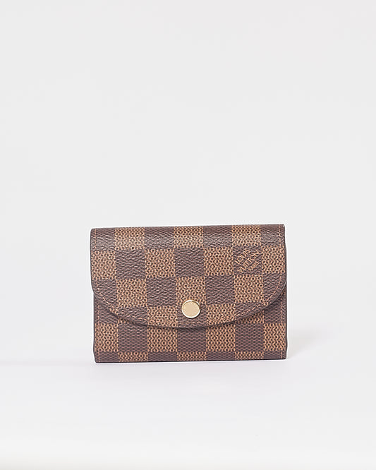 Portefeuille à rabat Rosalie en toile Damier Ebene Louis Vuitton