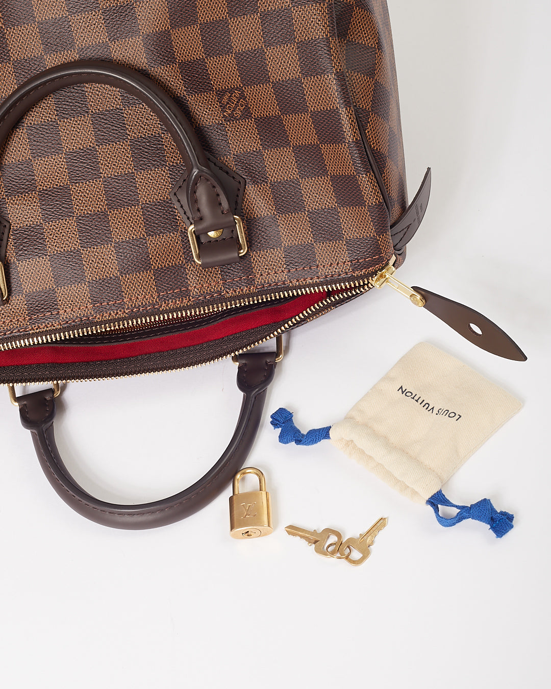 Louis Vuitton Damier Ebene Canvas Speedy 30 Bag