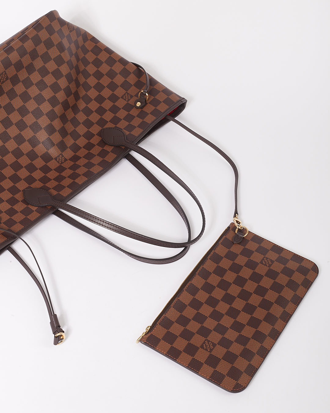 Louis Vuitton Damier Ebene Toile Enduit Neverfull MM Sac Cabas