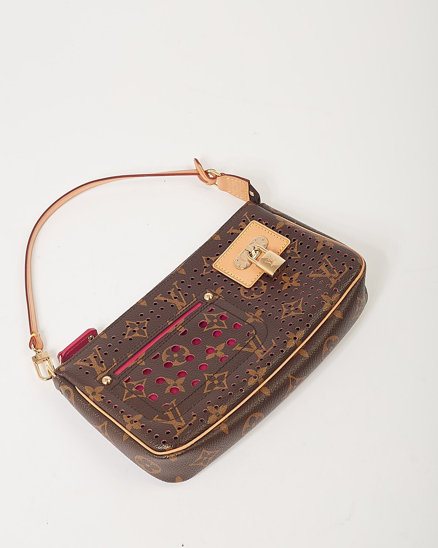 Louis Vuitton Fuchsia Monogram Perforated Pochette Accessories Bag