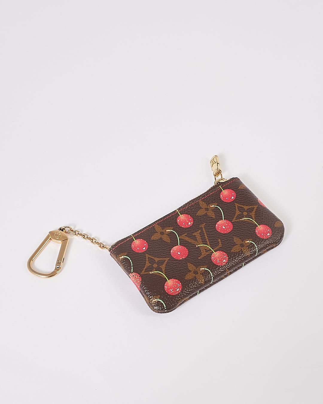 Pochette à clés cerises en toile monogram Louis Vuitton