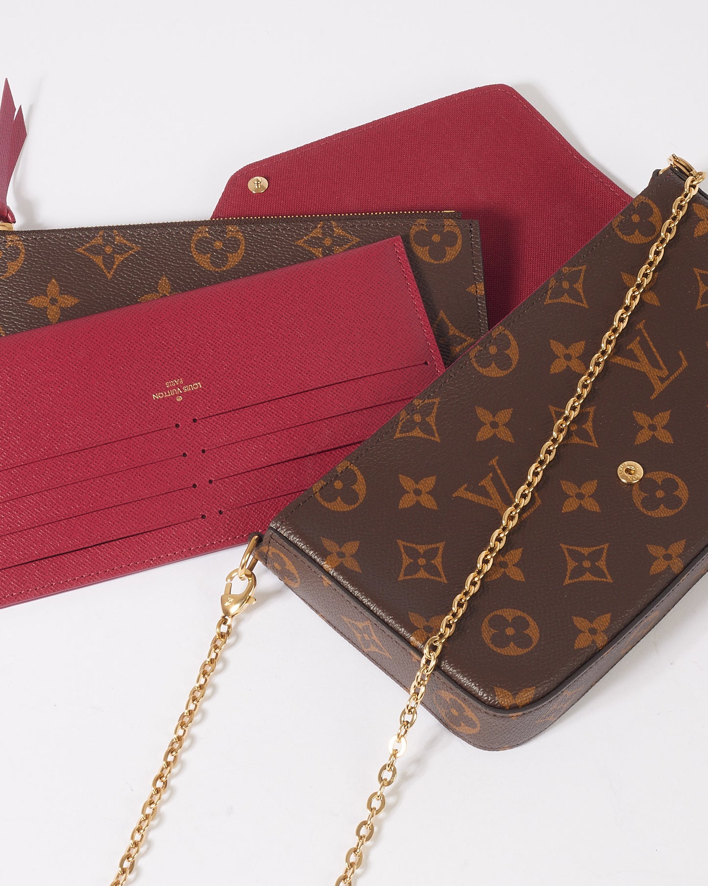 Louis Vuitton Monogram Canvas Pochette Felicie Chain Crossbody Bag