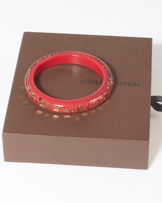 Louis Vuitton Red Monogram Inclusion Bangle Bracelet