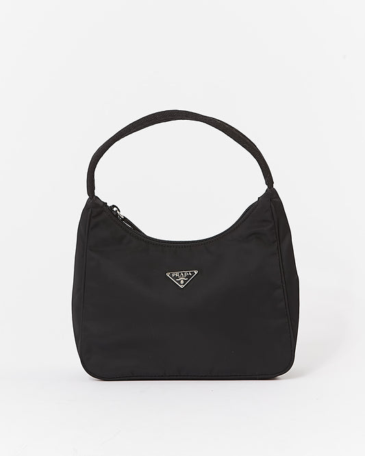 Prada Sac à bandoulière Tessuto Mini Hobo en nylon noir