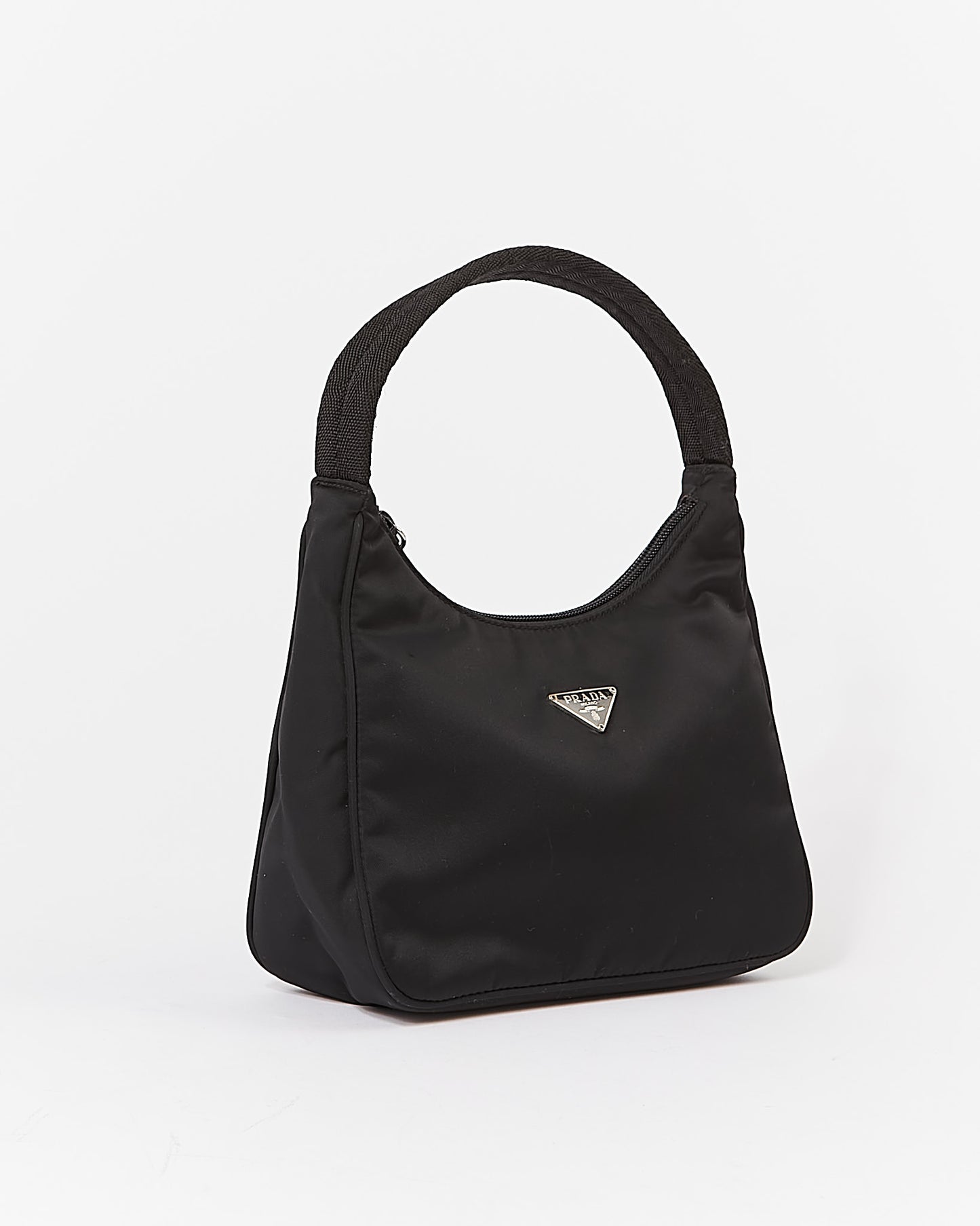 Prada Black Nylon Tessuto Mini Hobo Shoulder Bag