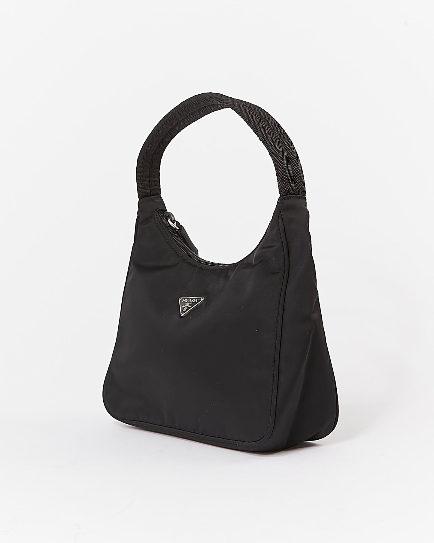 Prada Black Nylon Tessuto Mini Hobo Shoulder Bag