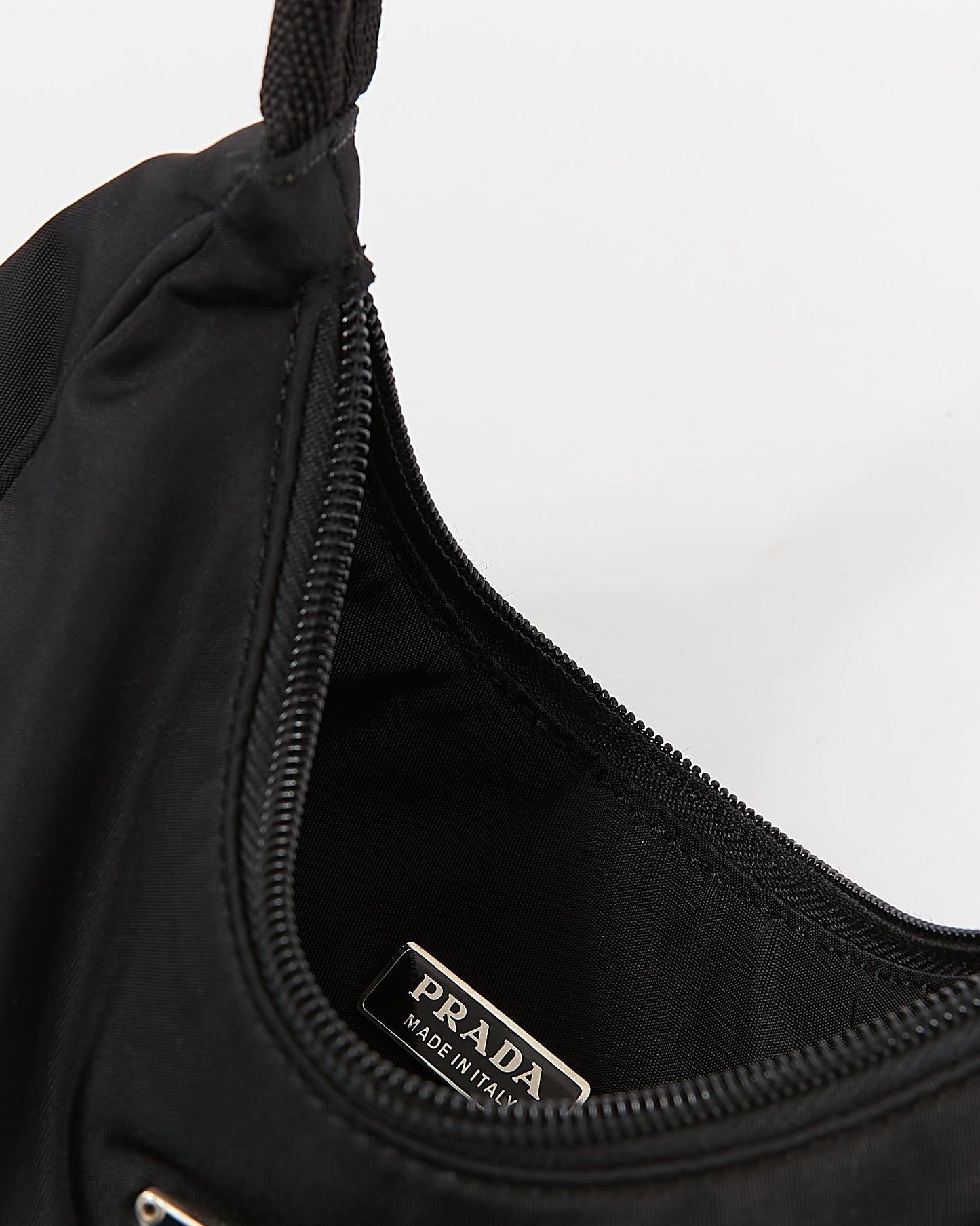 Prada Black Nylon Tessuto Mini Hobo Shoulder Bag