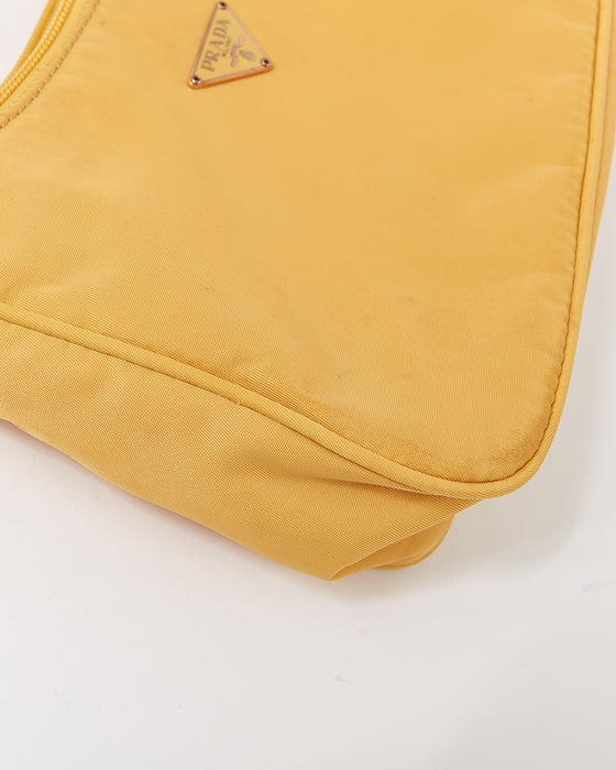 Prada 2000s Mustard Nylon Mini Tessuto Bag · INTO