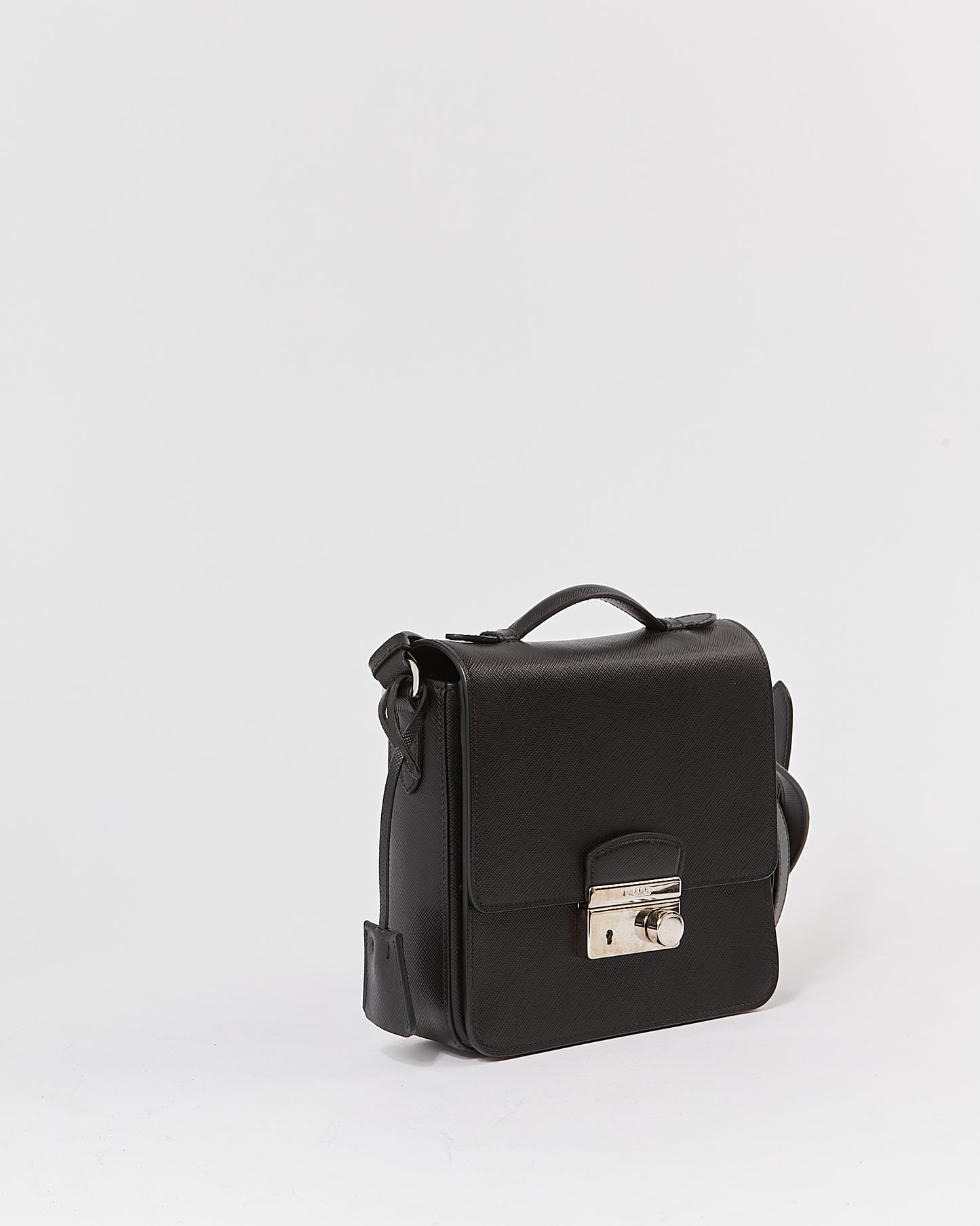 Prada Black Saffiano Lux Sound Crossbody Bag