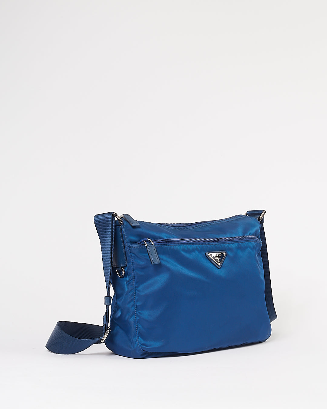 Sac messager Prada Tessuto en nylon bleu royal