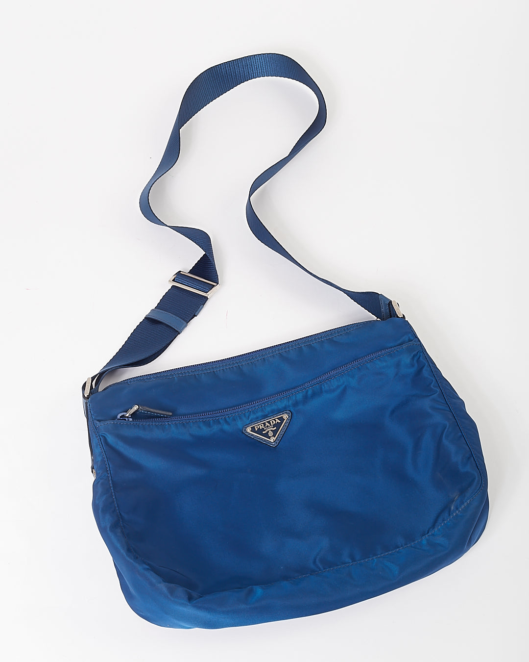 Sac messager Prada Tessuto en nylon bleu royal