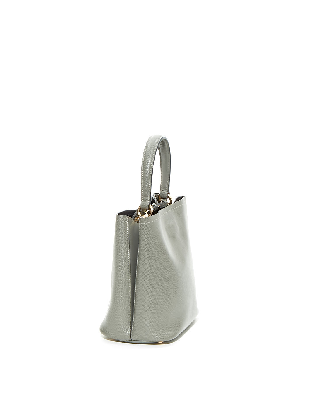 Prada Grey Saffiano Cuir Panier Bucket Bag w/no strap