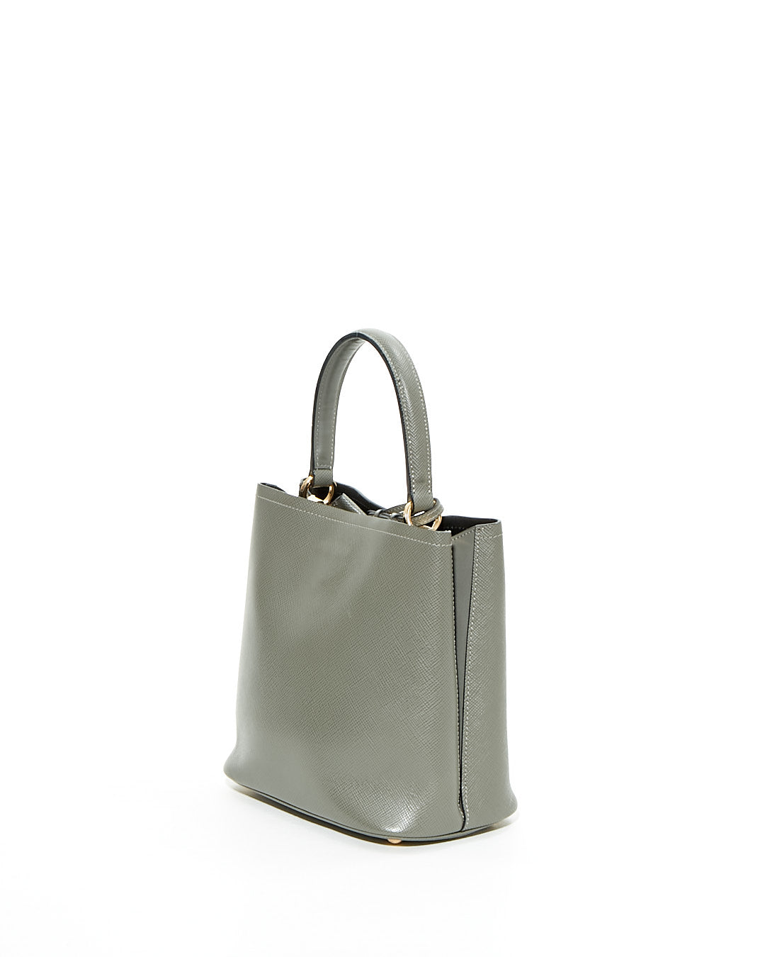 Prada Grey Saffiano Cuir Panier Bucket Bag w/no strap