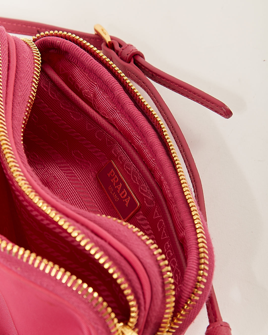 Prada Mini sac à bandoulière Tessuto en nylon rose