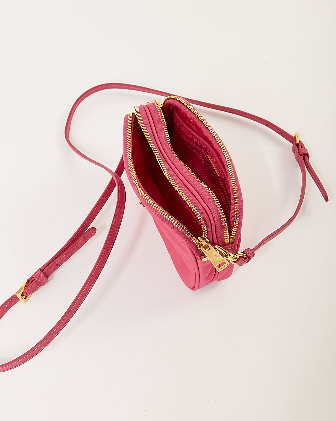 Prada Mini sac à bandoulière Tessuto en nylon rose