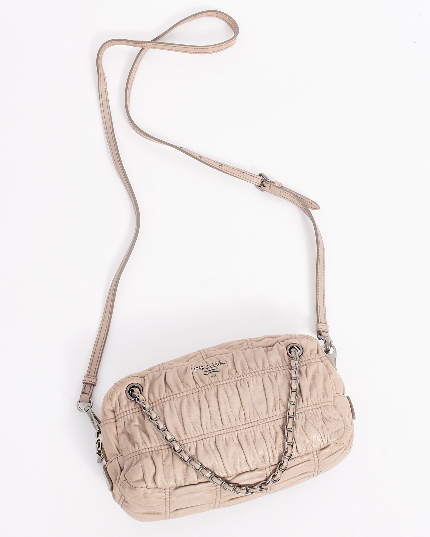 Prada Beige Gaufre Leather Small Crossbody Bag