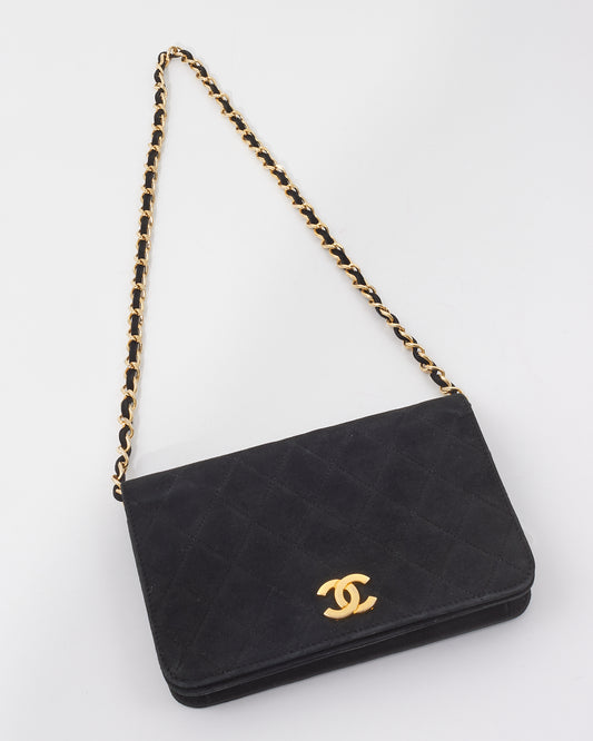 Chanel Black Suede Wallet on Chain GHW
