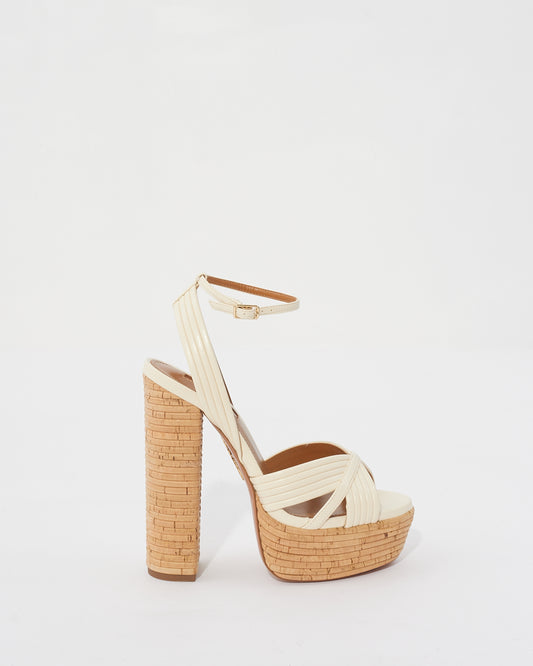 Aquazzura Sandales à plateforme en cuir blanc - 35