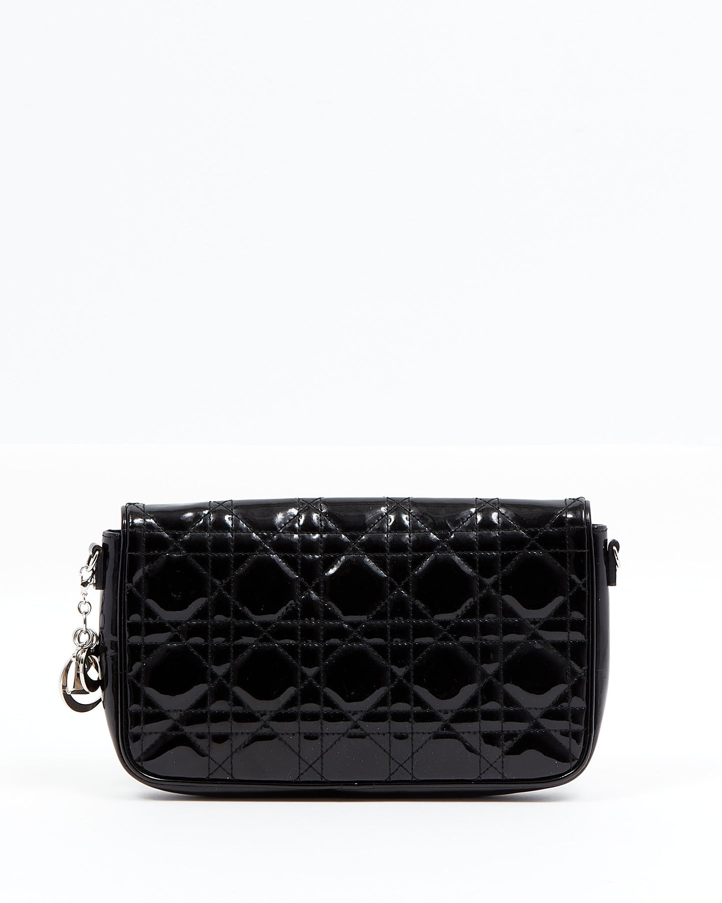 Dior Black Patent Cannage Pouch Chain Crossbody