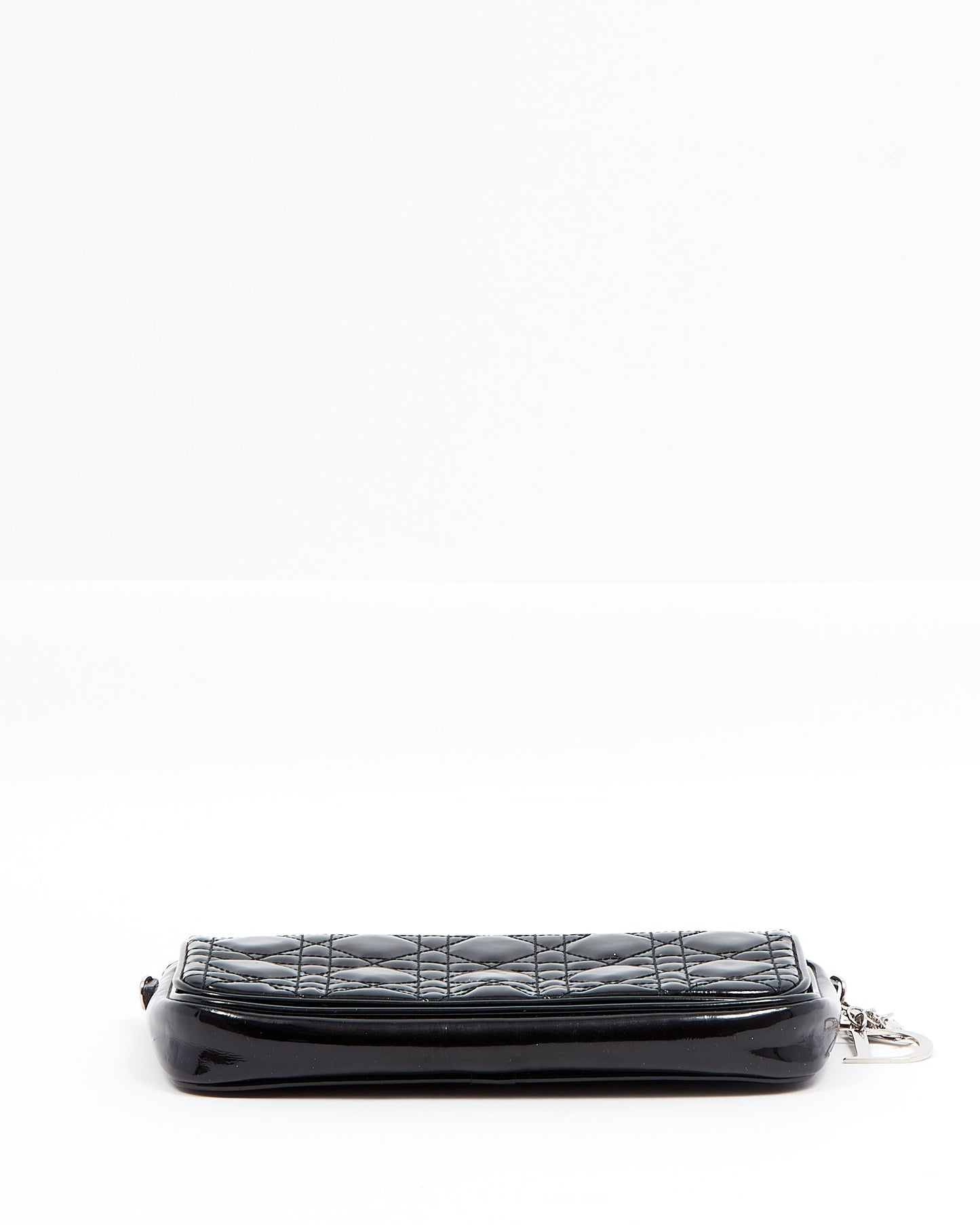 Dior Black Patent Cannage Pouch Chain Crossbody