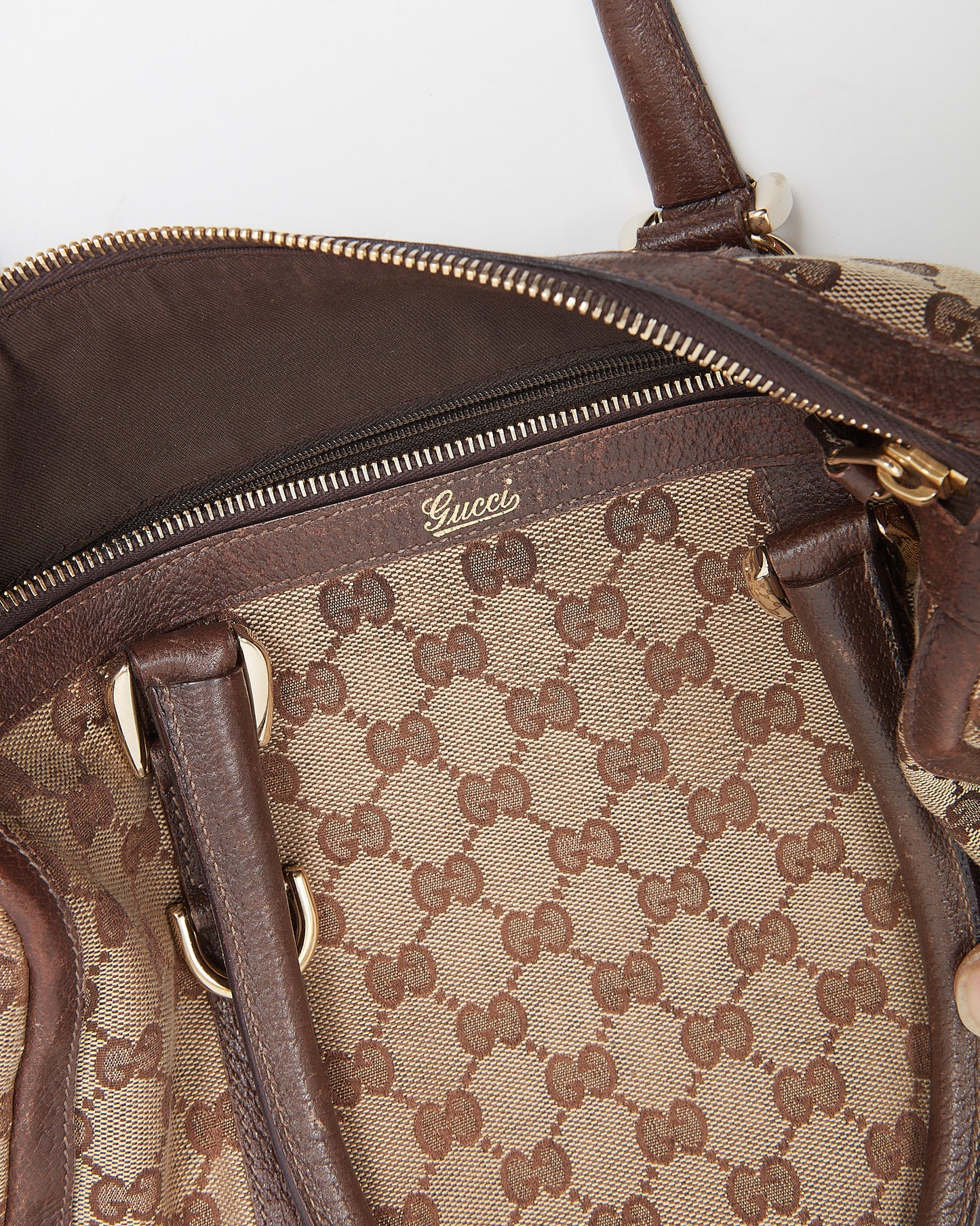 Gucci Brown GG Canvas Abbey Boston Bag