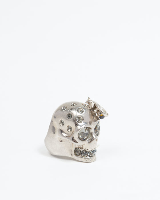 Alexander McQueen Skull & Bee Ring in Metallic