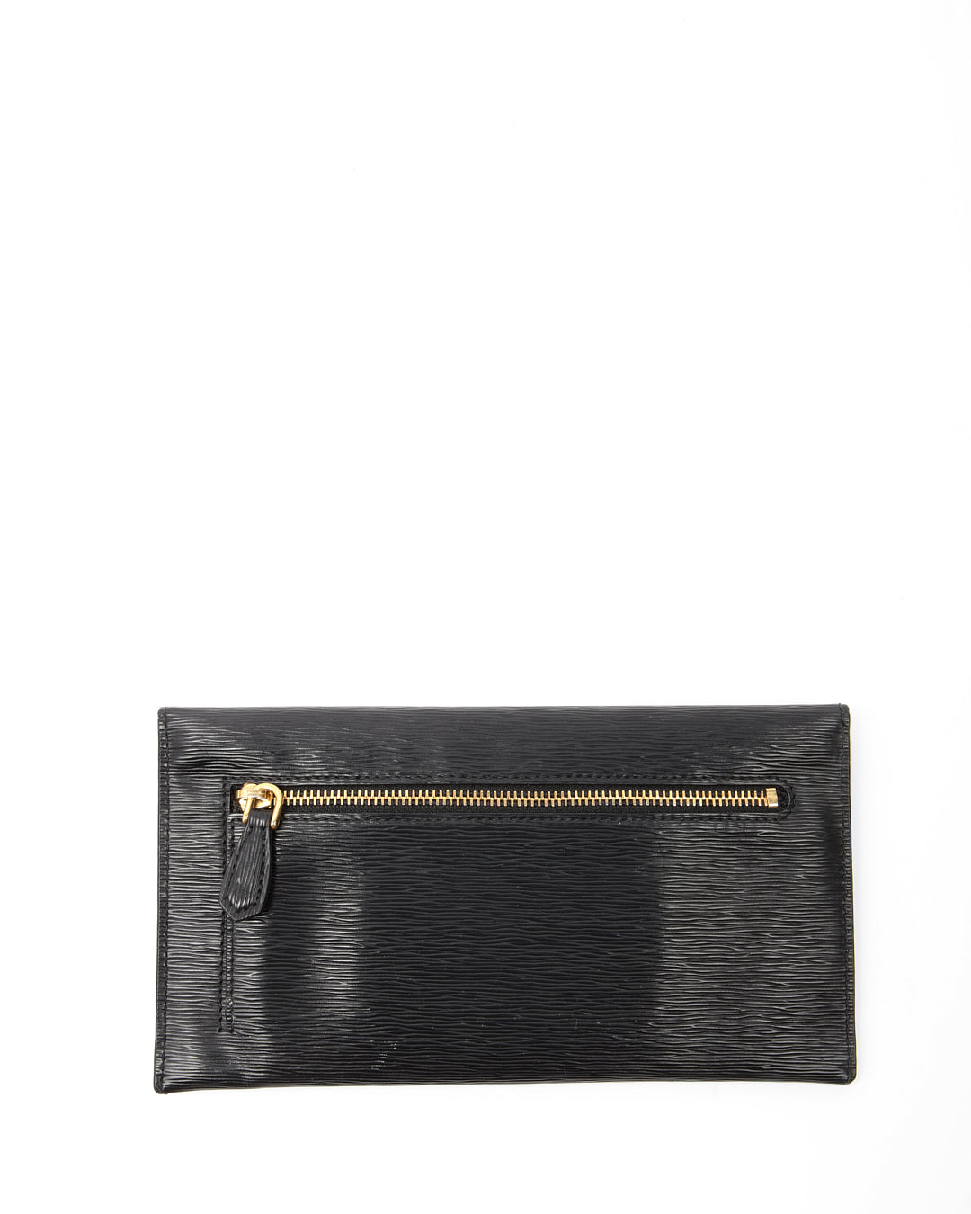 Pochette à rabat enveloppe en cuir noir Prada