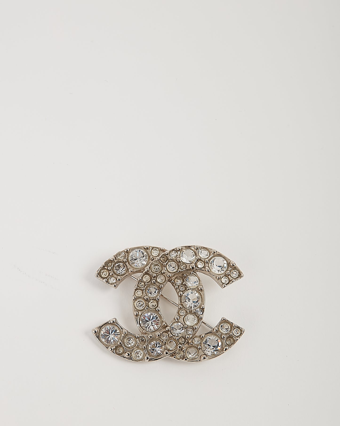 Chanel Crystal Detail CC Interlocking Logo Brooch