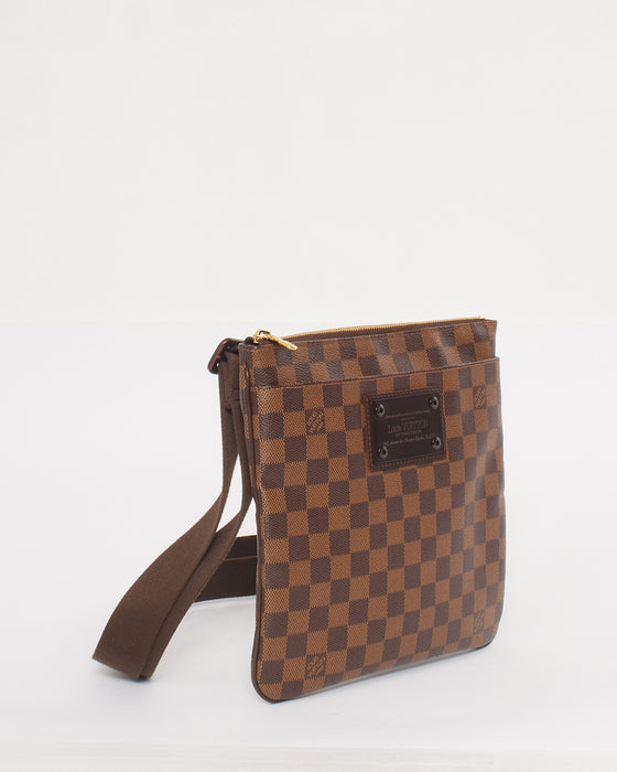 Louis Vuitton Damier Ebene Canvas Brooklyn Flat Pochette Crossbody Bag
