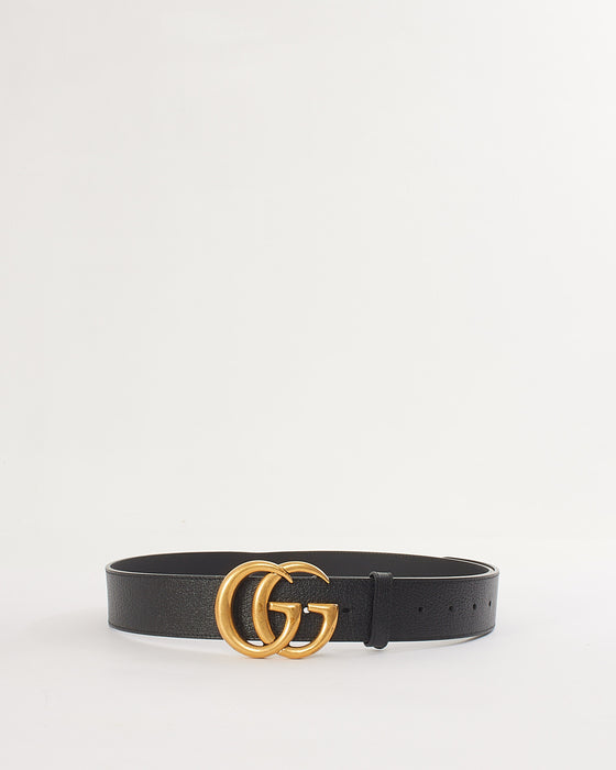 Gucci 2015 Re-edition Wide Leather Belt - Black