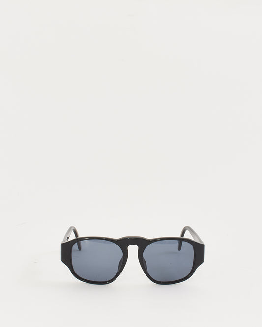 Chanel Vintage Black Square Round 01452 Gold CC Sunglasses