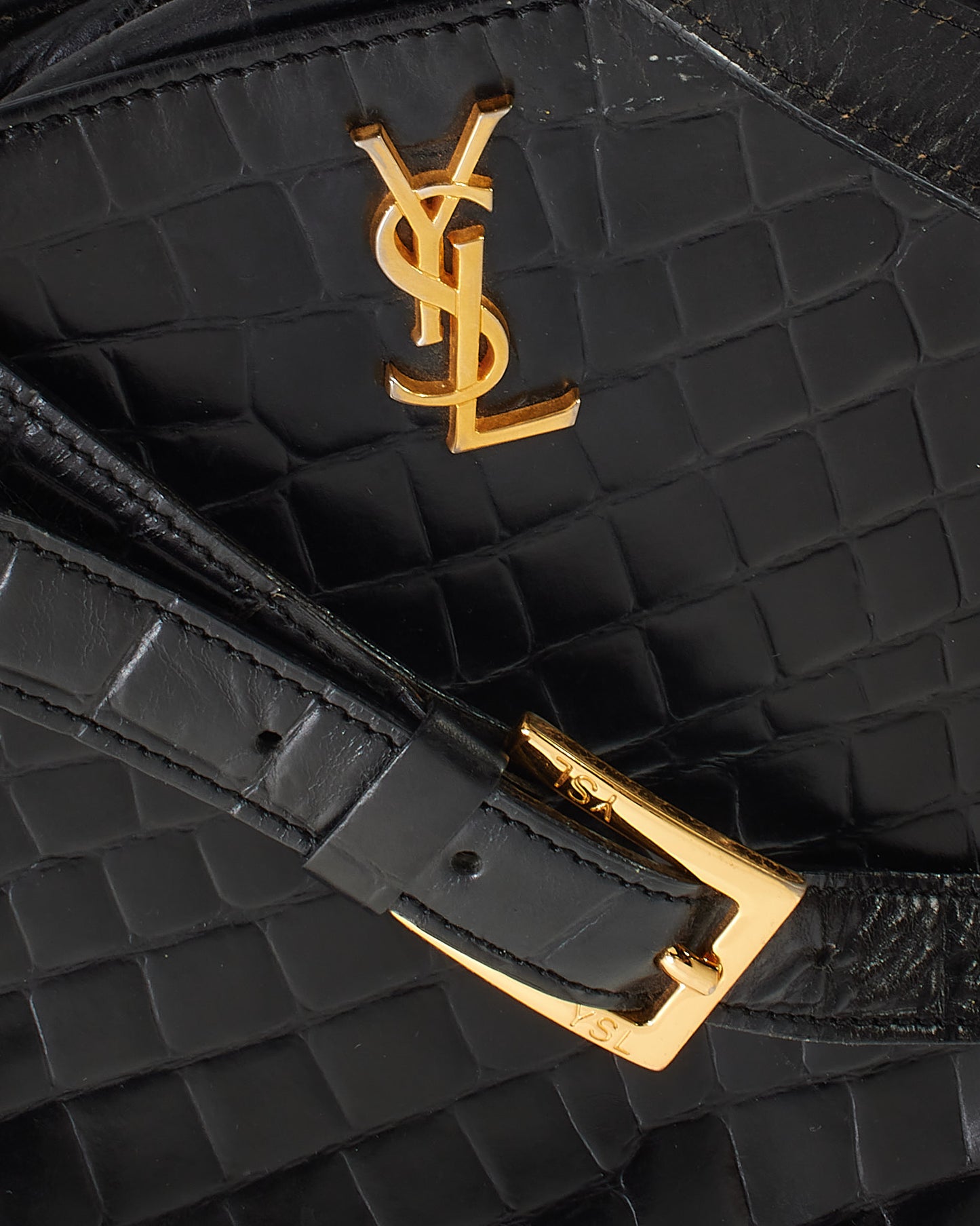 Saint Laurent Black Leather Shoulder Bag