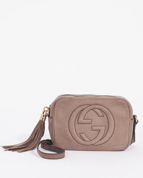 Gucci Soho Nubuck Leather Disco Bag in Gray