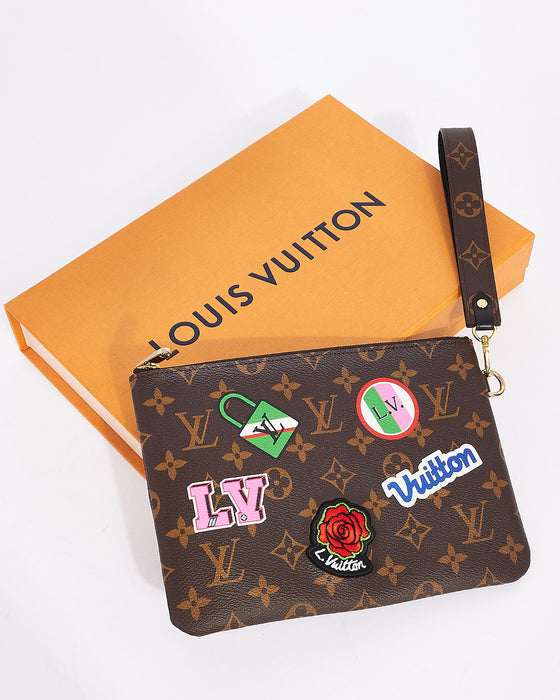 Louis Vuitton Limited Edition Monogram Patch City Pouch Wristlet