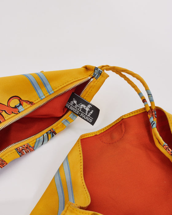 Hermès Yellow Brides de Gala Silk and Leather MM Silky City Bag at