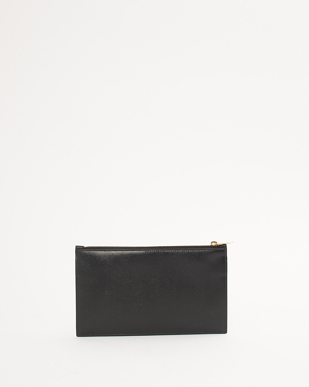 Saint Laurent Black Smooth Leather Envelope Pouch