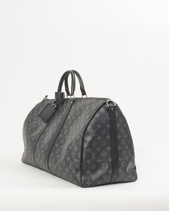 Shop Louis Vuitton Louis Vuitton Keepall Bandouliere Monogram Eclipse 55  Black (M44735) by BrandStreetStore