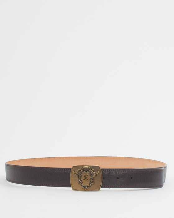 Best Mens Authentic Louis Vuitton Monogram Brown Leather Belt 95/38 for sale