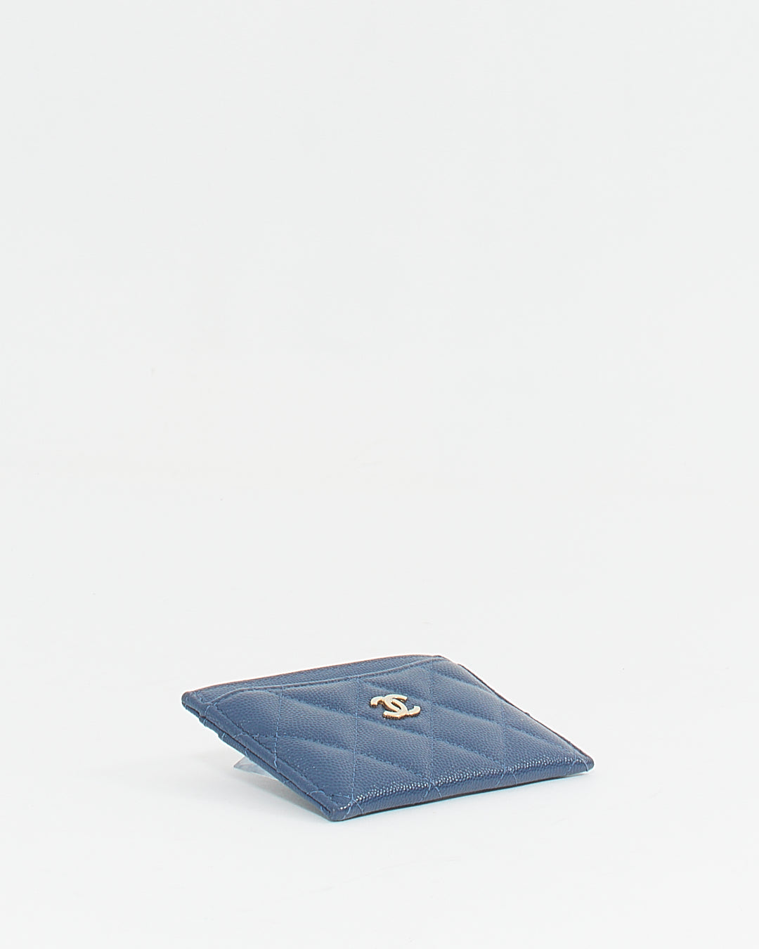 Chanel Navy Blue Caviar Leather Card Holder