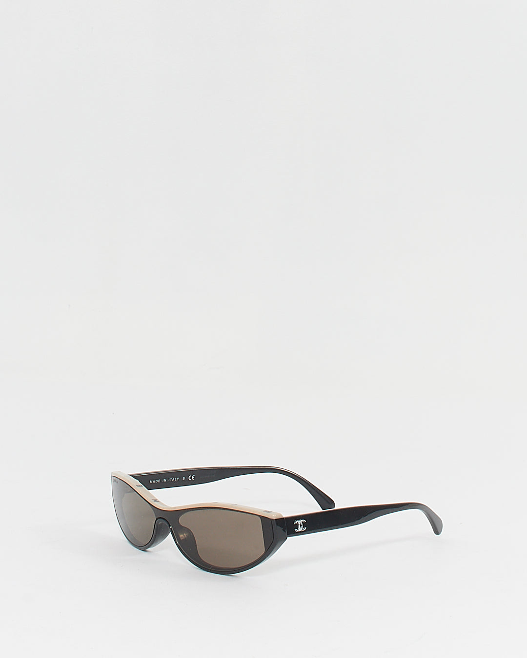 Chanel Black/Beige Acetate Oval 5415-A Sunglasses