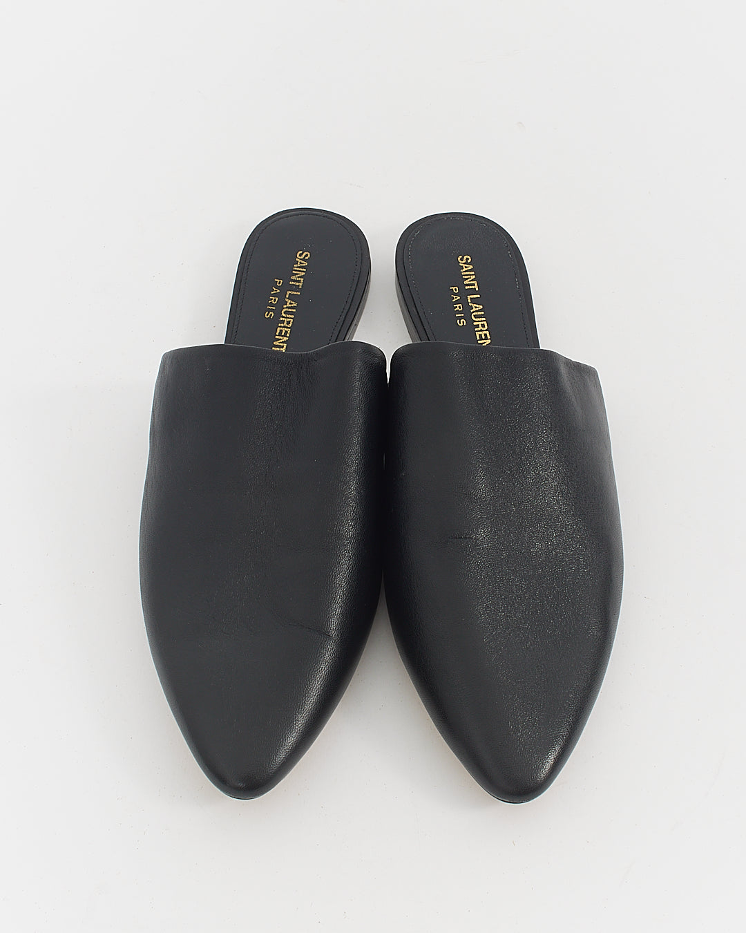 Saint Laurent Black Leather Mule Loafers - 39