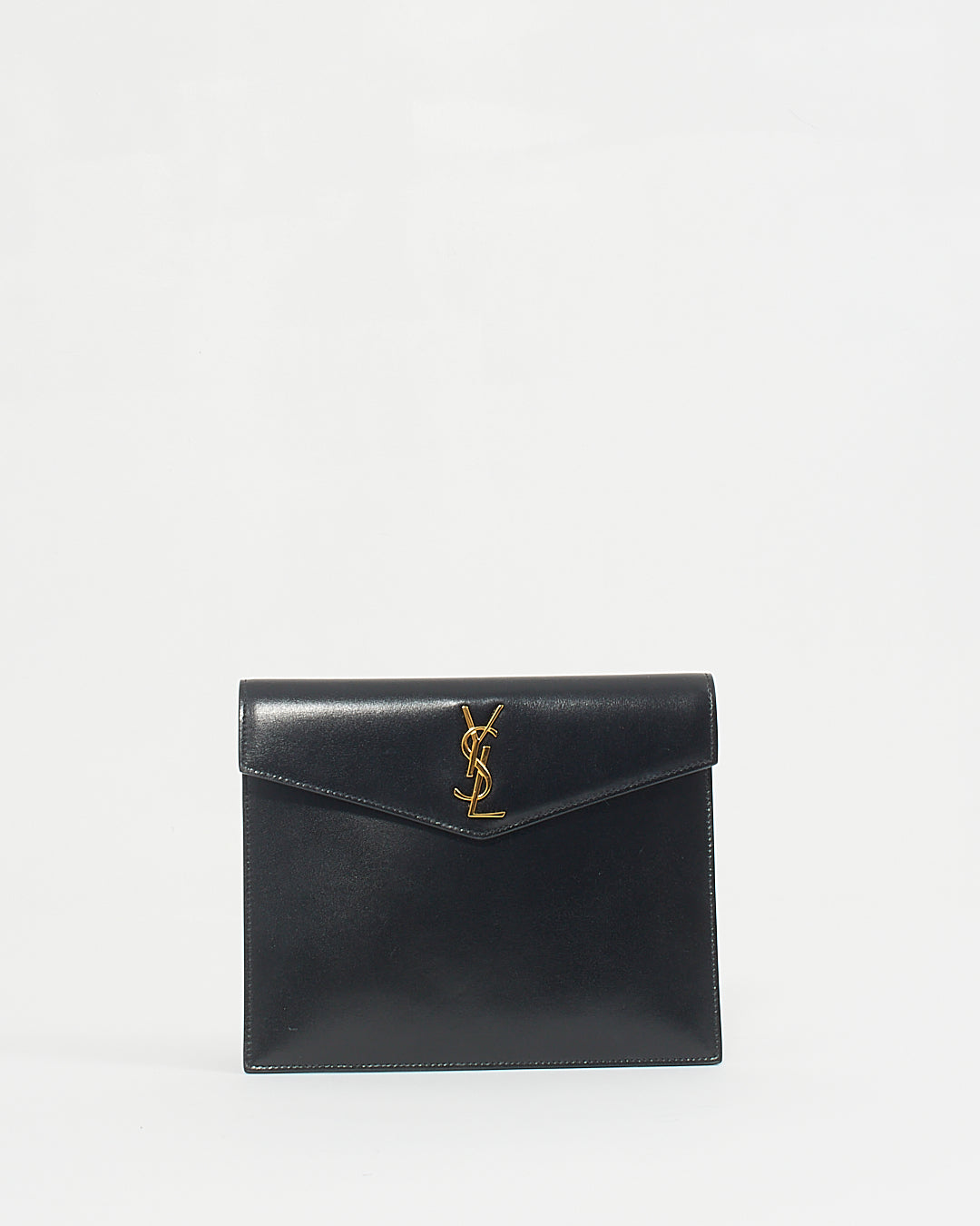 Saint Laurent Black Smooth Leather Baby Uptown Pouch Clutch