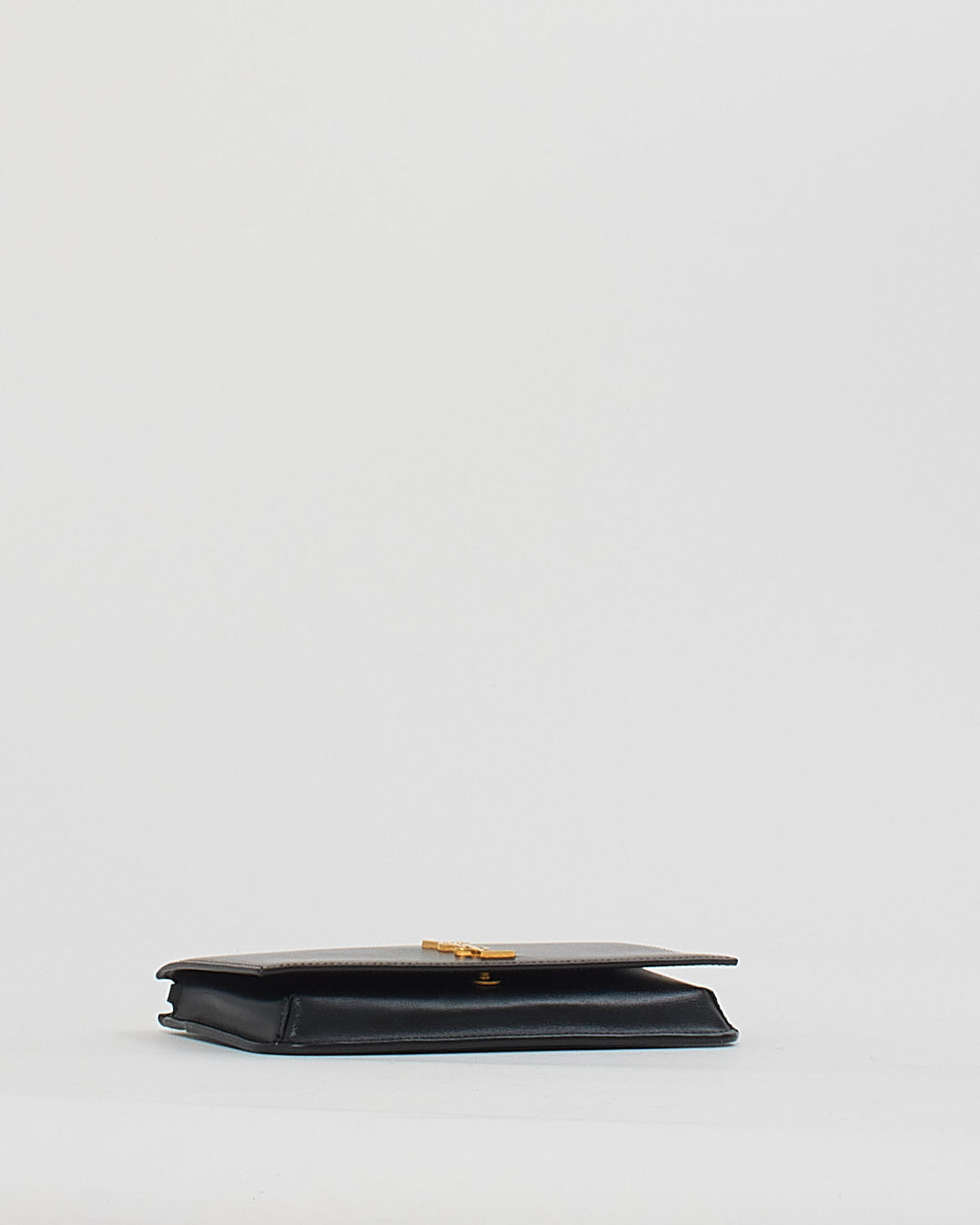 Saint Laurent Black Leather Logo Cassandre Phone Holder on Chain Bag