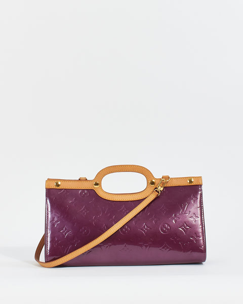 Louis Vuitton Purple Vernis Roxbury Drive Brown Leather Patent